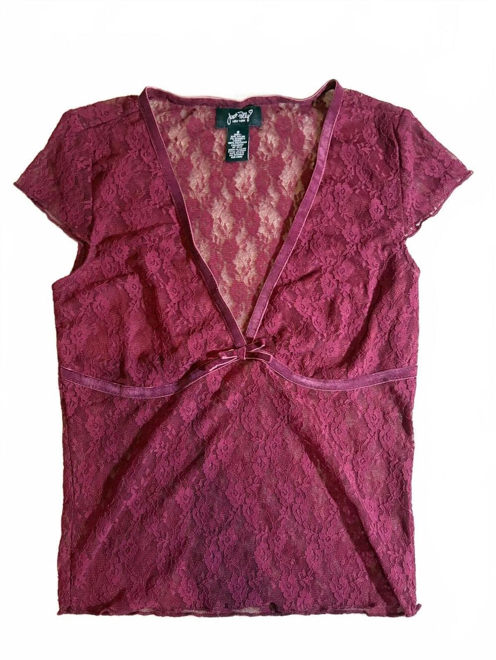 Just Polly lace cap sleeve top- lined chest - Tiny Small
